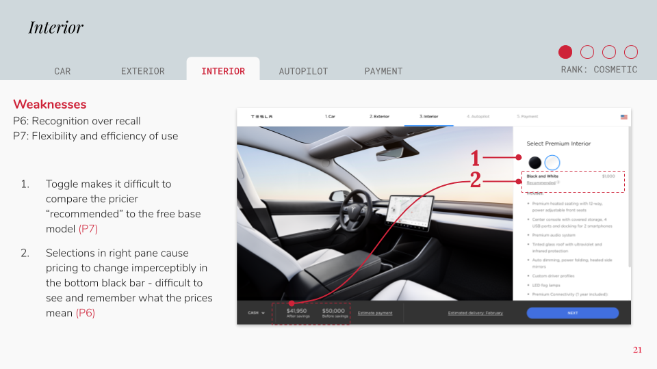 Tesla Heuristic Evaluation