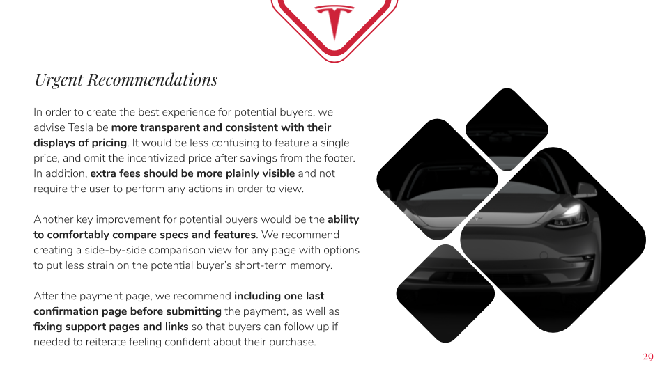 Tesla Heuristic Evaluation